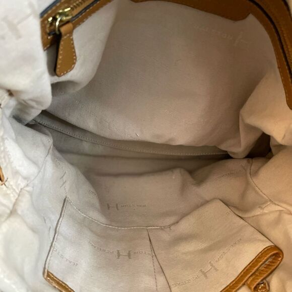Halston Heritage Large handbag TAN Color Leather Bag Retail $495 - Picture 13 of 16